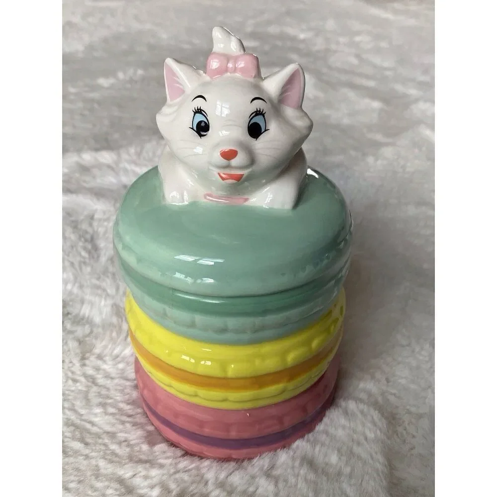 Disney Aristocats Marie Cat Macaroon Ceramic Cookie‎ Jar Canister NEW